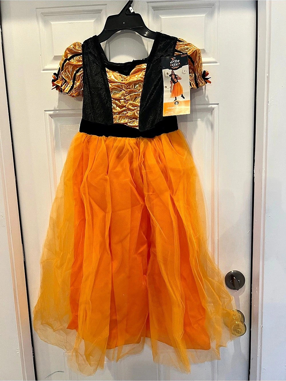 Fancy Witch Halloween Costume Size Small 6-7  Orange/Black ( Only Dress)